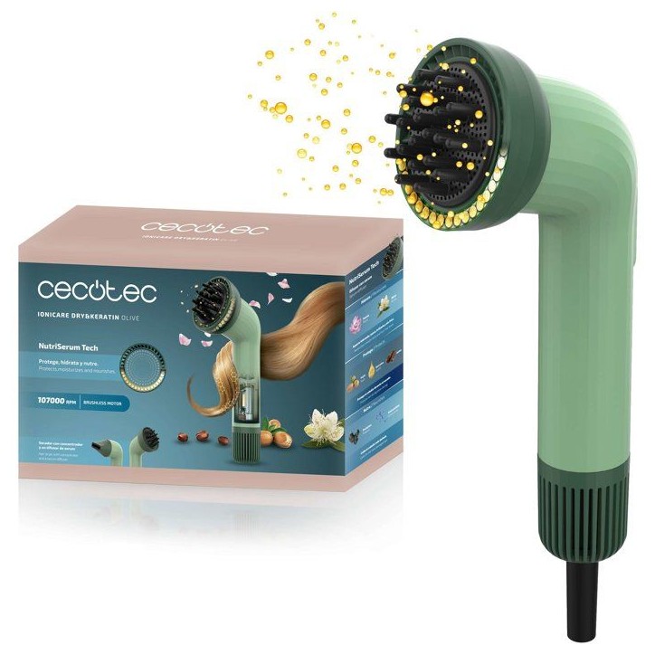 Seche-cheveux - CECOTEC - Ionicare Dry&Keratin Olive - 1200 W