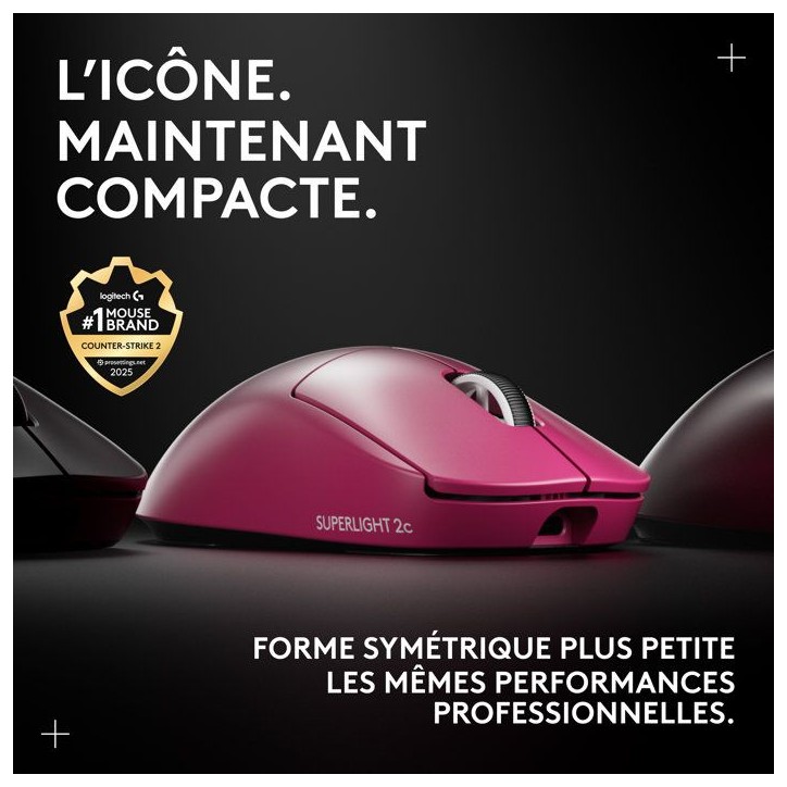 Souris - Sans fil - Logitech G - PRO X Superlight 2c - Rose Souris - Sans fil - Logitech G - PRO X Superlight 2c - Rose