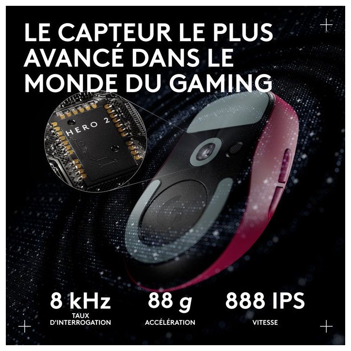 Souris - Sans fil - Logitech G - PRO X Superlight 2c - Rose Souris - Sans fil - Logitech G - PRO X Superlight 2c - Rose