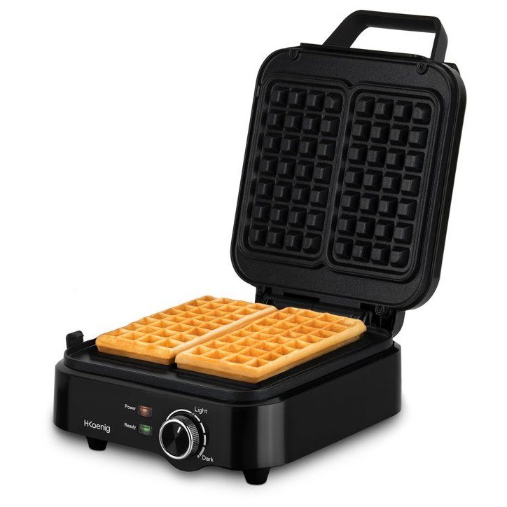 Gaufrier compact - HKoeNIG - GFX420 - 1200 W - Température réglable - Noir Gaufrier compact - HKoeNIG - GFX420 - 1200 W - Température réglable - Noir