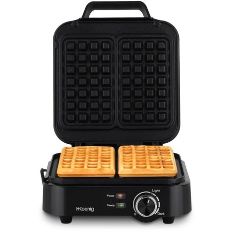 Gaufrier compact - HKoeNIG - GFX420 - 1200 W - Température réglable - Noir