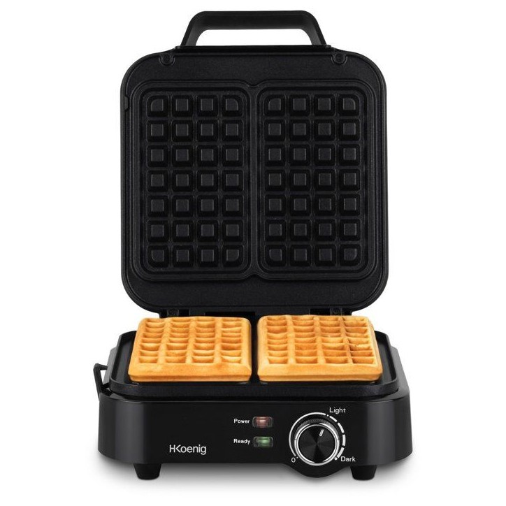 Gaufrier compact - HKoeNIG - GFX420 - 1200 W - Température réglable - Noir Gaufrier compact - HKoeNIG - GFX420 - 1200 W - Température réglable - Noir