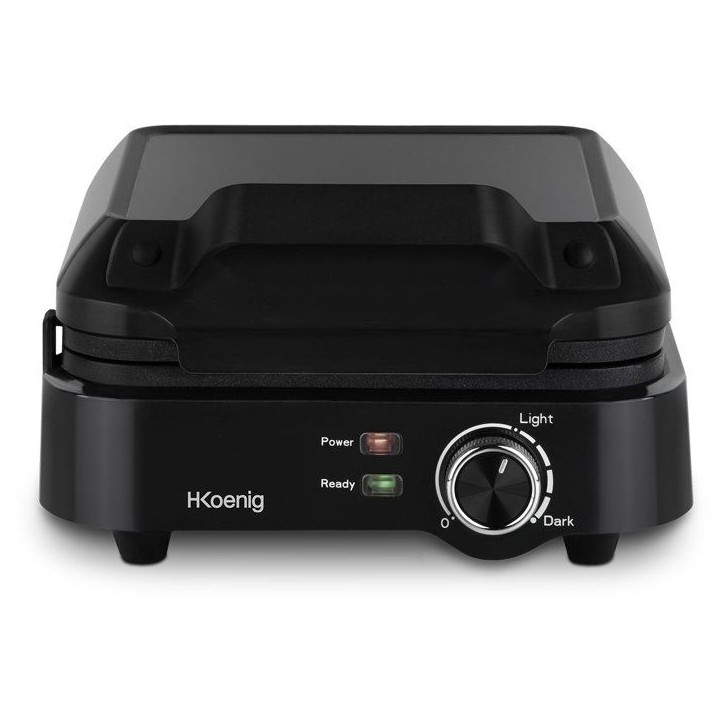 Gaufrier compact - HKoeNIG - GFX420 - 1200 W - Température réglable - Noir Gaufrier compact - HKoeNIG - GFX420 - 1200 W - Température réglable - Noir