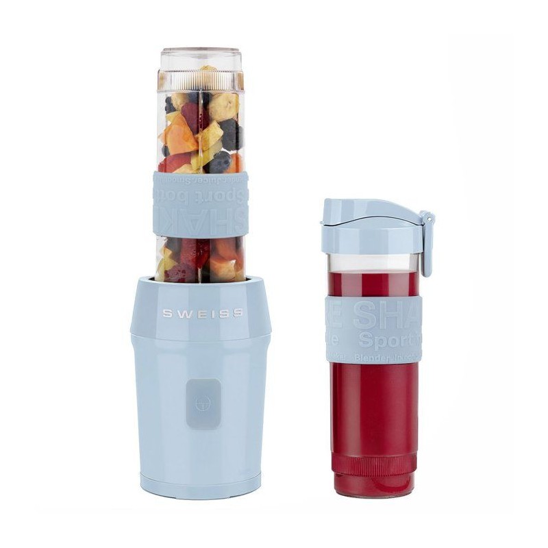 Mini-blender - SWEISS - MOOV6 - 300 W - 570 ml - 2 gourdes - Bleu
