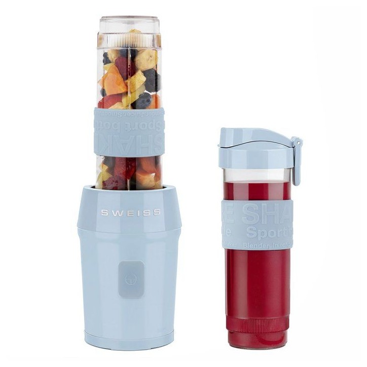 Mini-blender - SWEISS - MOOV6 - 300 W - 570 ml - 2 gourdes - Bleu Mini-blender - SWEISS - MOOV6 - 300 W - 570 ml - 2 gourdes - Bleu