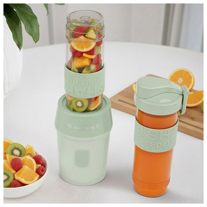 Mini-blender - SWEISS - MOOV7 - 300 W - 570 ml - 2 gourdes - Vert Mini-blender - SWEISS - MOOV7 - 300 W - 570 ml - 2 gourdes - Vert