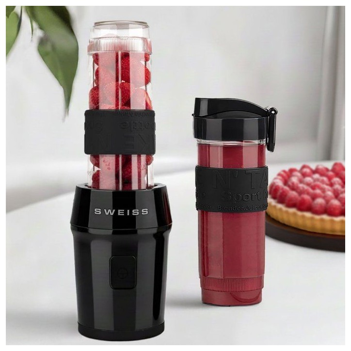Mini-blender - SWEISS - MOOV9 - 300 W - 570 ml - 2 gourdes - Noir Mini-blender - SWEISS - MOOV9 - 300 W - 570 ml - 2 gourdes - Noir