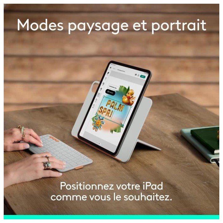 Etui clavier - Logitech - Flip Folio - Pour iPad et iPad Air 11 pouces (M4 et M5) (M2, M3 & M4) (5e génération) - Gris pâle Etui clavier - Logitech - Flip Folio - Pour iPad et iPad Air 11 pouces (M4 et M5) (M2, M3 & M4) (5e génération) - Gris pâle