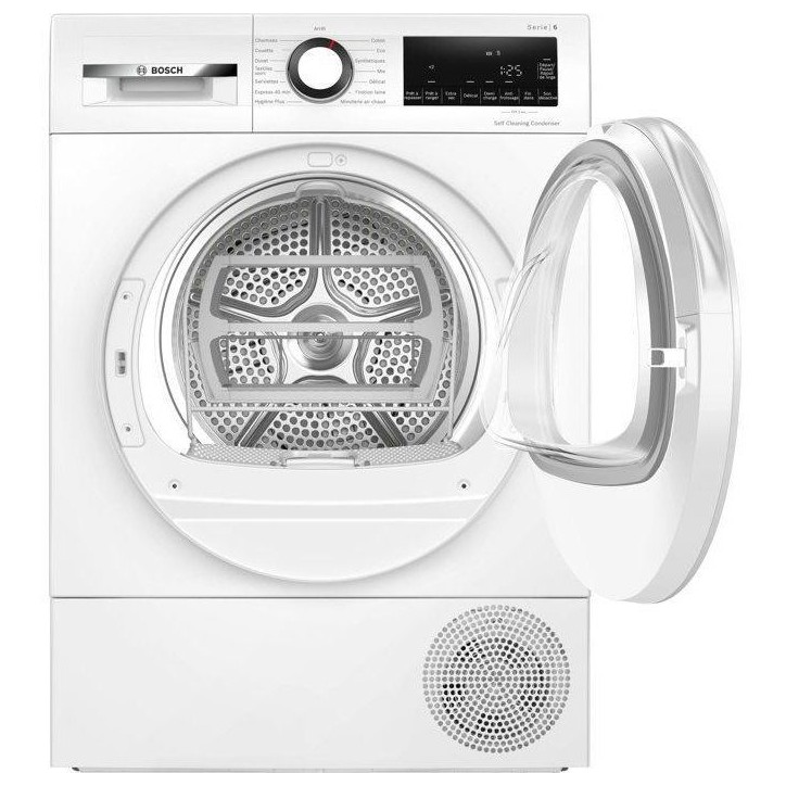 Seche-linge pompe a chaleur BOSCH Série 6 WQG13500FR - 9 kg - Induction - L60 cm - Classe D - Blanc Seche-linge pompe a chaleur BOSCH Série 6 WQG13500FR - 9 kg - Induction - L60 cm - Classe D - Blanc