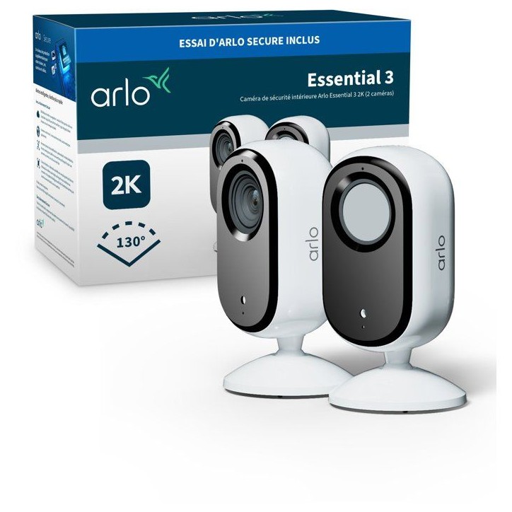 Caméra de surveillance - Arlo - Essential 3 2 caméras 2K - Intérieur Caméra de surveillance - Arlo - Essential 3 2 caméras 2K - Intérieur