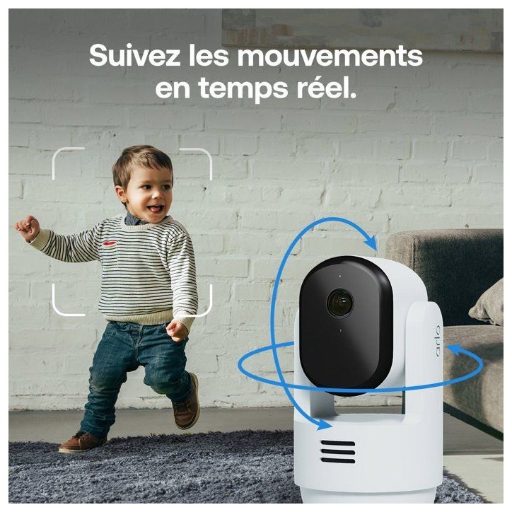 Caméra de surveillance - Arlo - Essential 3 Kit de 2 caméras 2K 360° - Intérieur Caméra de surveillance - Arlo - Essential 3 Kit de 2 caméras 2K 360° - Intérieur