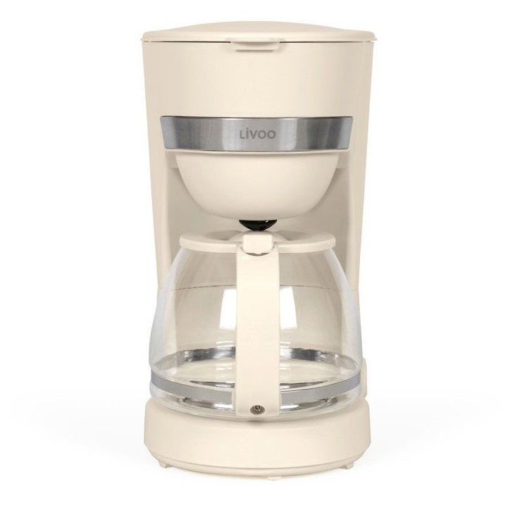 Cafetiere électrique - LIVOO - DOD200C - 750 W - 1,25 L - 10 a 12 tasses - Blanc cassé Cafetiere électrique - LIVOO - DOD200C - 750 W - 1,25 L - 10 a 12 tasses - Blanc cassé