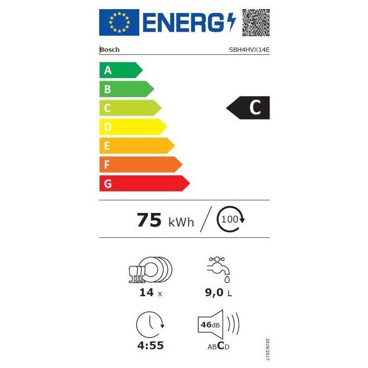 Lave-vaisselle tout encastrable BOSCH SBH4HVX14E SER4 - 14 couverts - L60 cm XXL (grande hauteur) - 46 dB - Porte a glissieres Lave-vaisselle tout encastrable BOSCH SBH4HVX14E SER4 - 14 couverts - L60 cm XXL (grande hauteur) - 46 dB - Porte a glissieres