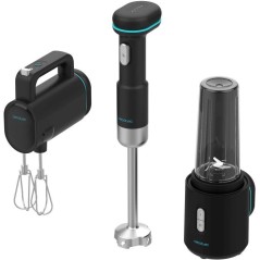 Pack mixeur plongeant, blender portatif et batteur sans fil - CECOTEC - BlendGo Pack - 6 niveaux de vitesse - Noir