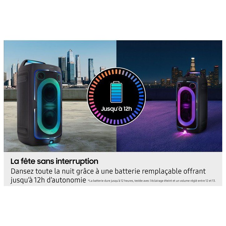Enceinte - SAMSUNG - MX ST40F/XE - 160 W - Effets lumineux - Bluetooth - Batterie 16h - Noir Enceinte - SAMSUNG - MX ST40F/XE - 160 W - Effets lumineux - Bluetooth - Batterie 16h - Noir