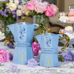 Cafetiere italienne - BIALETTI - Moka express - Collection Birdgerton - 6 tasses - 250 ml - Bleu / Fleurs