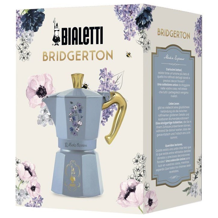 Cafetiere italienne - BIALETTI - Moka express - Collection Birdgerton - 6 tasses - 250 ml - Bleu / Fleurs Cafetiere italienne - BIALETTI - Moka express - Collection Birdgerton - 6 tasses - 250 ml - Bleu / Fleurs
