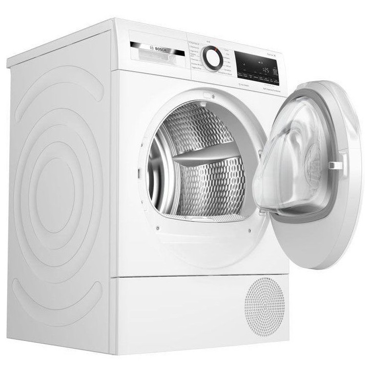 Seche-linge pompe a chaleur BOSCH Série 6 WQG24502FR - 8 kg - Induction - L60 cm - Classe C - Blanc Seche-linge pompe a chaleur BOSCH Série 6 WQG24502FR - 8 kg - Induction - L60 cm - Classe C - Blanc