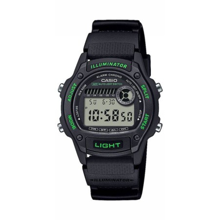 Montre - CASIO - W-220H - Mixte - Noir/Vert - Quartz - Digital