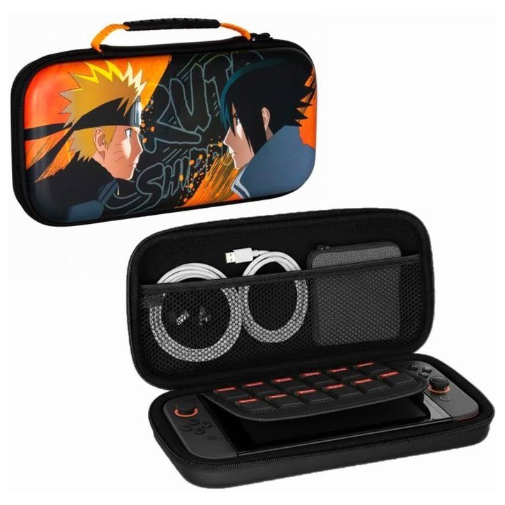Housse de protection - Nintendo Switch 2 - Konix - Naruto Shippuden - Rangement accessoires - Naruto et Sasuke - Noir et orange Housse de protection - Nintendo Switch 2 - Konix - Naruto Shippuden - Rangement accessoires - Naruto et Sasuke - Noir et orange