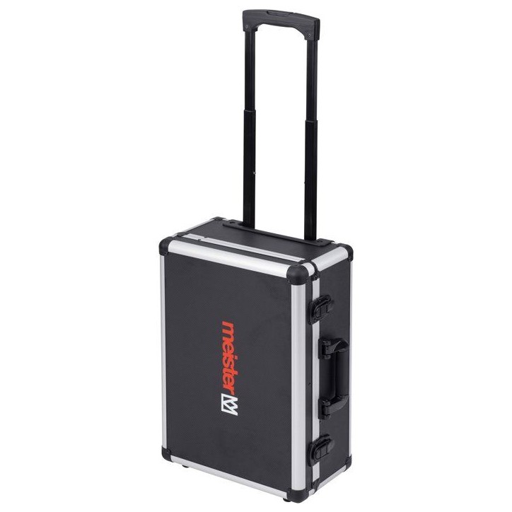Trolley a outils vide - MEISTER - Alu - 46 x 35 x 19 cm - Compartiments 15 + 6 - Poignée extensible + 2 roulettes Trolley a outils vide - MEISTER - Alu - 46 x 35 x 19 cm - Compartiments 15 + 6 - Poignée extensible + 2 roulettes