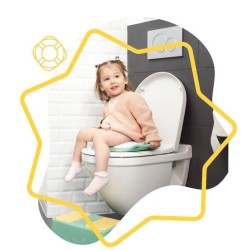 Badabulle Réducteur de toilette confort avec poignées, antidérapant
