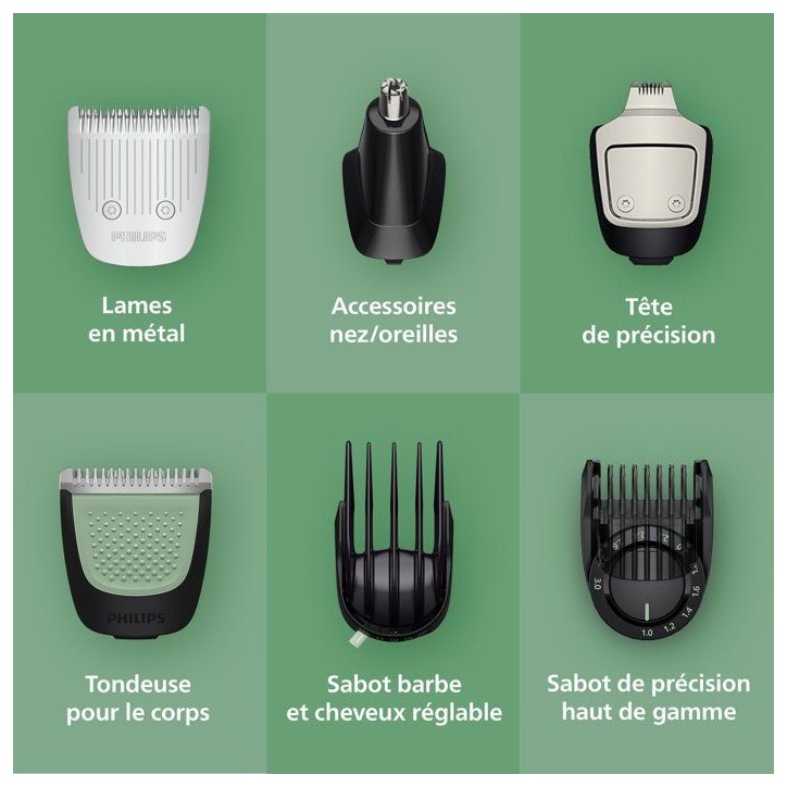 Tondeuse multi-usages - PHILIPS - Série 7000 - 16 en 1 - 21 hauteurs de coupe - Étanche Tondeuse multi-usages - PHILIPS - Série 7000 - 16 en 1 - 21 hauteurs de coupe - Étanche