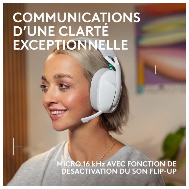 Casque gamer - Sans fil - Logitech G - G321 Lightspeed - Blanc Casque gamer - Sans fil - Logitech G - G321 Lightspeed - Blanc