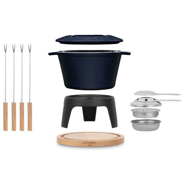 Fondue en fonte émaillée - LA FONDERIE 1890 - MONT D'ARBOIS - 1,2 L - 4 personnes - Bleu Fondue en fonte émaillée - LA FONDERIE 1890 - MONT D'ARBOIS - 1,2 L - 4 personnes - Bleu