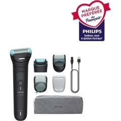 Tondeuse corps et zones intimes - PHILIPS - Series 7000 BG7475/14 - Tete flexible 2D - 120 min - Sans fil - Noir Intense