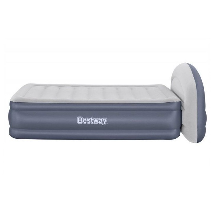 Matelas gonflable - BESTWAY - 671BD Queen - Pompe électrique intégrée - Tete de lit LoungeLux - Tritech durable