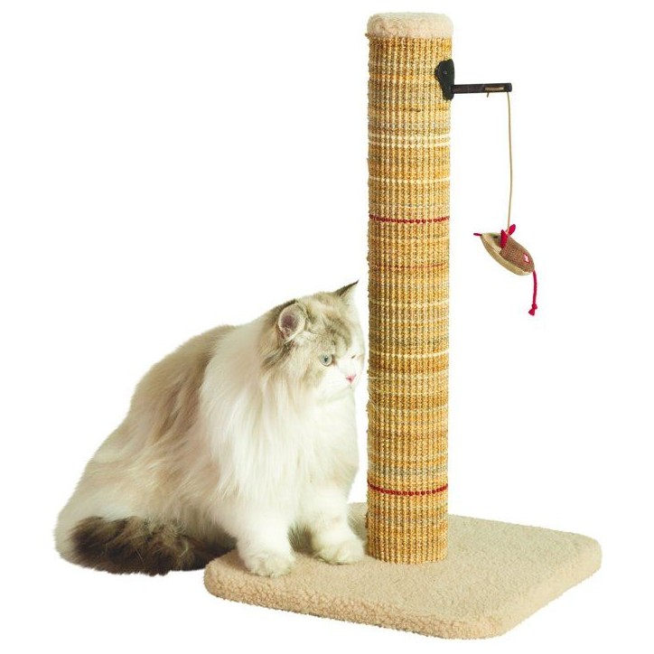 Poteau griffoir chat - ZOLUX - Sisal - Avec jouet suspendu - 60 cm - Boréal - Beige Poteau griffoir chat - ZOLUX - Sisal - Avec jouet suspendu - 60 cm - Boréal - Beige
