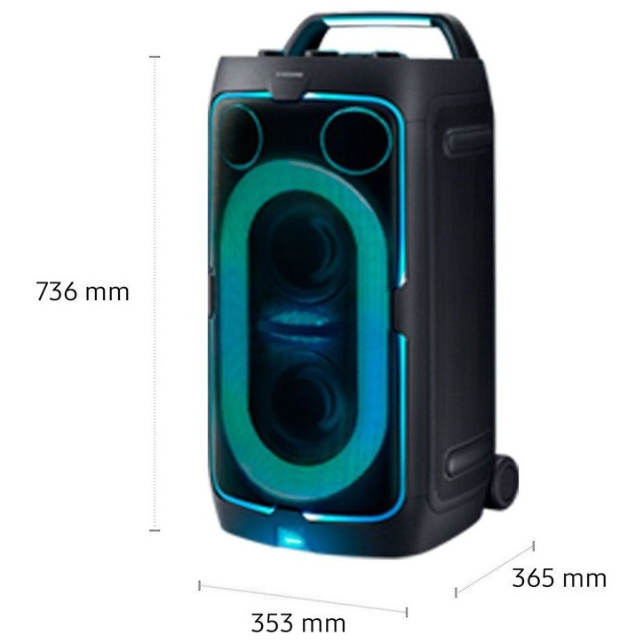 Enceinte - SAMSUNG - MX ST50F/XE - 240 W - Effets lumineux - Bluetooth - Batterie 18h - Roues intégrées - Noir Enceinte - SAMSUNG - MX ST50F/XE - 240 W - Effets lumineux - Bluetooth - Batterie 18h - Roues intégrées - Noir