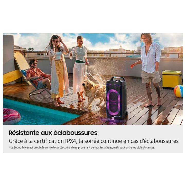 Enceinte - SAMSUNG - MX ST50F/XE - 240 W - Effets lumineux - Bluetooth - Batterie 18h - Roues intégrées - Noir Enceinte - SAMSUNG - MX ST50F/XE - 240 W - Effets lumineux - Bluetooth - Batterie 18h - Roues intégrées - Noir
