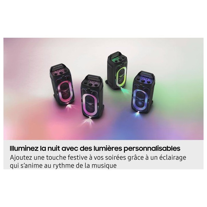 Enceinte - SAMSUNG - MX ST50F/XE - 240 W - Effets lumineux - Bluetooth - Batterie 18h - Roues intégrées - Noir Enceinte - SAMSUNG - MX ST50F/XE - 240 W - Effets lumineux - Bluetooth - Batterie 18h - Roues intégrées - Noir