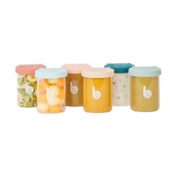 Babymoov ISY BOWLS 6 Pots de conservation en Verre Borosilicate - Grad