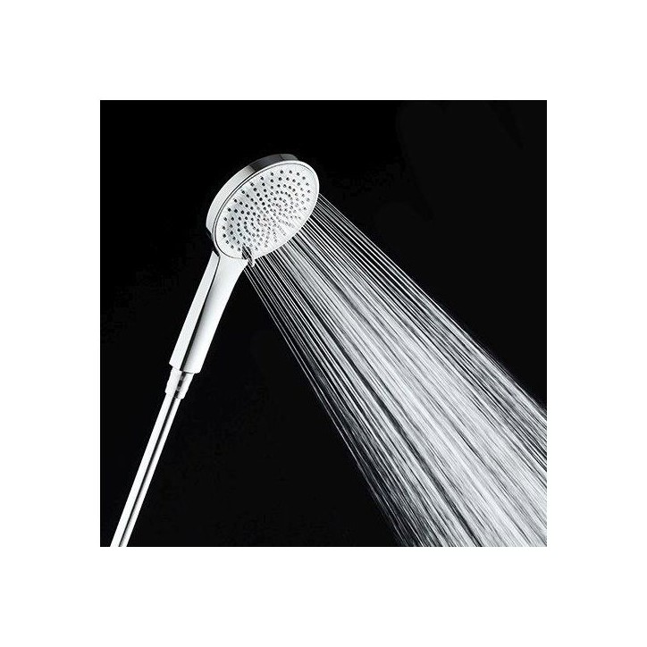 Colonne de douche avec mitigeur thermostatique - Edouard Rousseau - Ars Tab - Chrome - Douche de tete ronde - Douchette a main Colonne de douche avec mitigeur thermostatique - Edouard Rousseau - Ars Tab - Chrome - Douche de tete ronde - Douchette a main