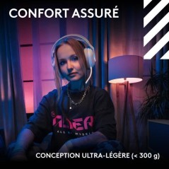 Casque gamer - sans fil - Logitech G - Astro A20 X - Lightspeed - Blan