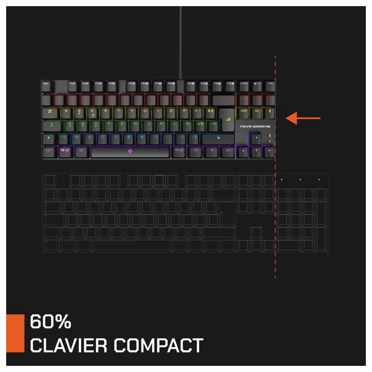 Clavier gamer - Mécanique - Nova Gaming - Sculptor - TKL - LED RGB Clavier gamer - Mécanique - Nova Gaming - Sculptor - TKL - LED RGB