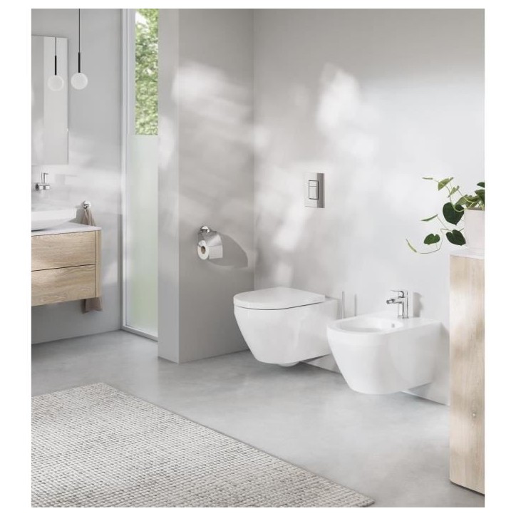 Cuvette WC suspendue compact - GROHE Euro Ceramic - Porcelaine vitrifiée - Sans bride - Blanc