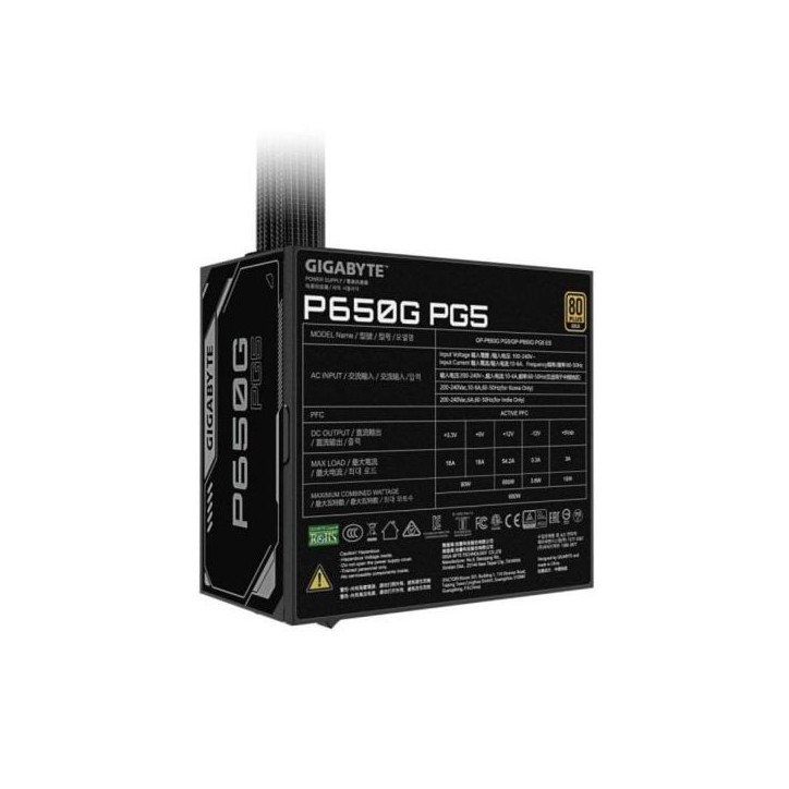 GIGABYTE - GP-P650G PG5 80+ Gold - Alimentation - 650 W GIGABYTE - GP-P650G PG5 80+ Gold - Alimentation - 650 W
