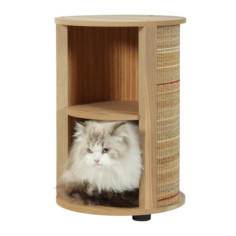 Meuble bout de canapé pour chat 3-en-1 - ZOLUX - Griffoir sisal, couc