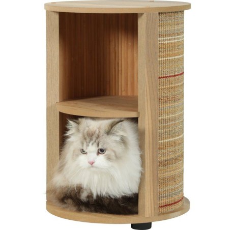 Meuble bout de canapé pour chat 3-en-1 - ZOLUX - Griffoir sisal, couc