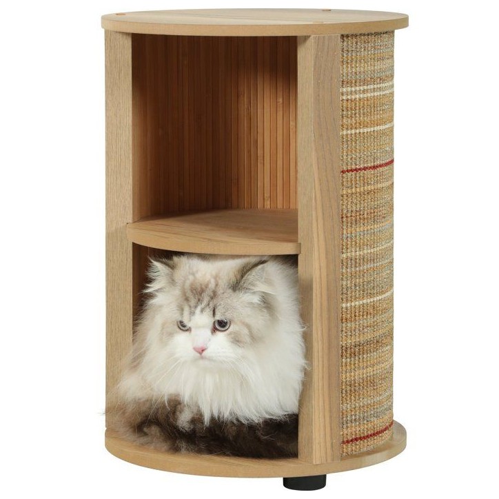 Meuble bout de canapé pour chat 3-en-1 - ZOLUX - Griffoir sisal, couchage et table d'appoint - 52 cm - Boréal - Beige Meuble bout de canapé pour chat 3-en-1 - ZOLUX - Griffoir sisal, couchage et table d'appoint - 52 cm - Boréal - Beige