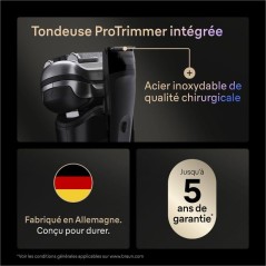 Rasoir électrique - BRAUN - Série 9 9660cc - 60 min - Étanche - Noi
