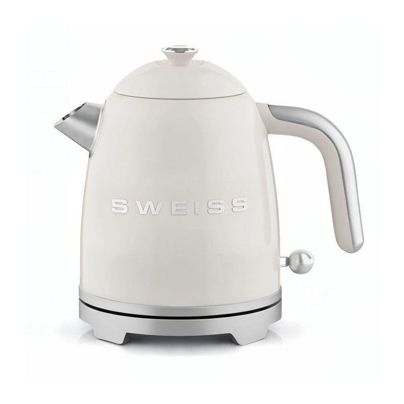 Bouilloire vintage - SWEISS - KTS8 - 1000 W - 1 L - Socle 360° - Beig