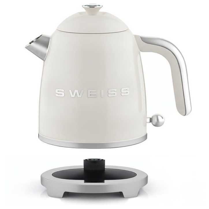 Bouilloire vintage - SWEISS - KTS8 - 1000 W - 1 L - Socle 360° - Beige Bouilloire vintage - SWEISS - KTS8 - 1000 W - 1 L - Socle 360° - Beige