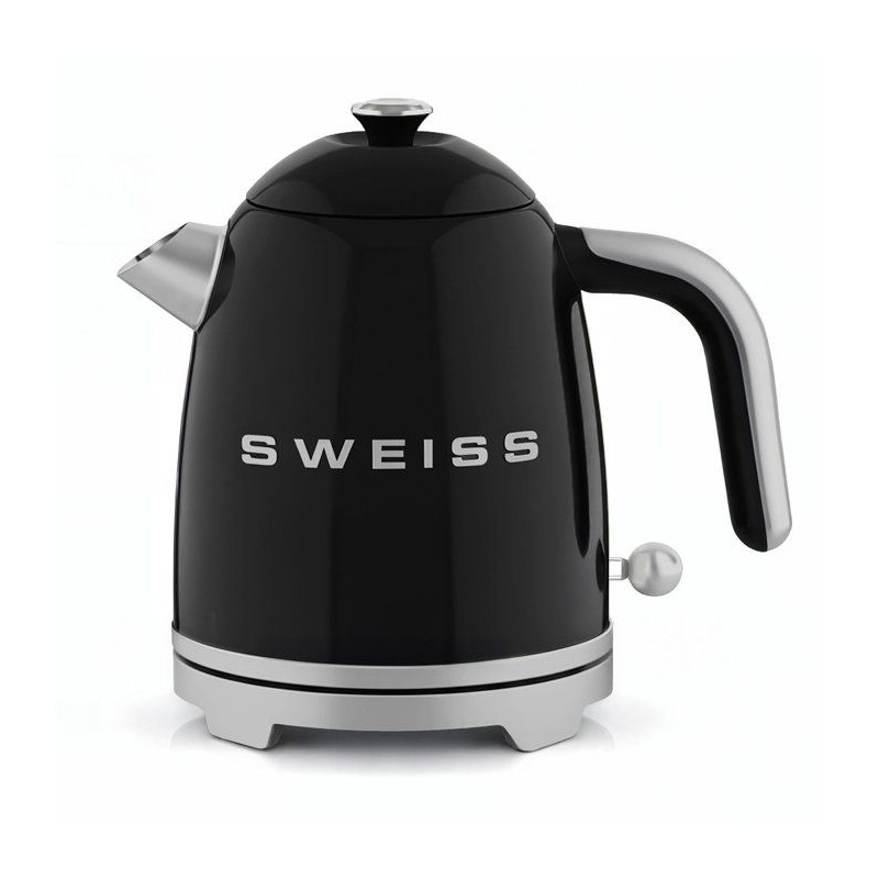 Bouilloire vintage - SWEISS - KTS9 - 1000 W - 1 L - Socle 360° - Noir