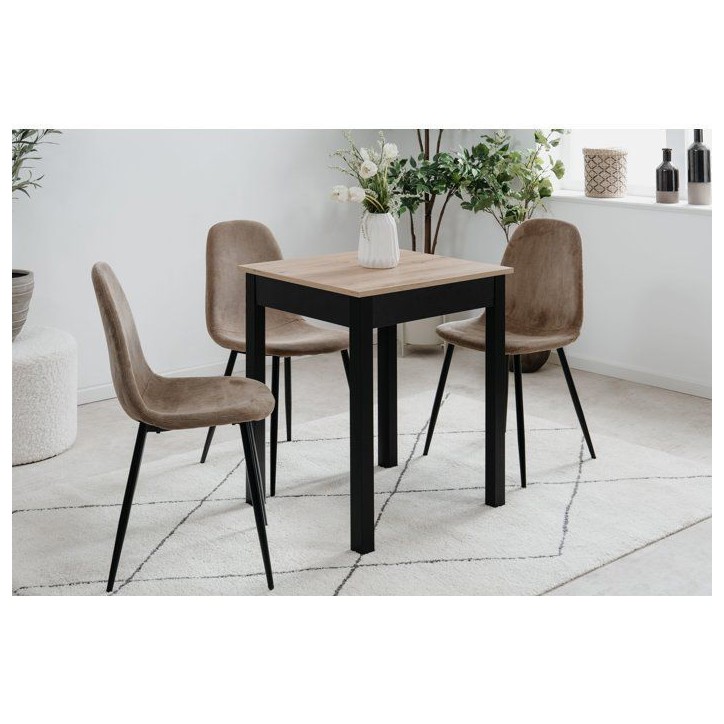 Table a Manger - Chene Artisan & Noir - Carré - 4 personnes - 60 x 67 x 76 cm Table a Manger - Chene Artisan & Noir - Carré - 4 personnes - 60 x 67 x 76 cm