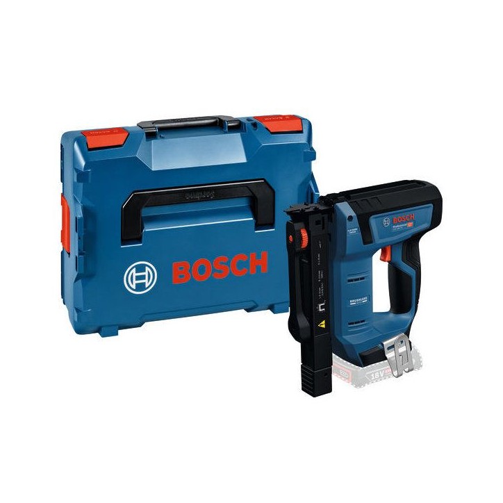 Agrafeuse a bois - BOSCH - GTH 18V-14 L-BOXX - 18V Brushless - Agrafes 6-14 mm - Systeme contre-balancier Agrafeuse a bois - BOSCH - GTH 18V-14 L-BOXX - 18V Brushless - Agrafes 6-14 mm - Systeme contre-balancier